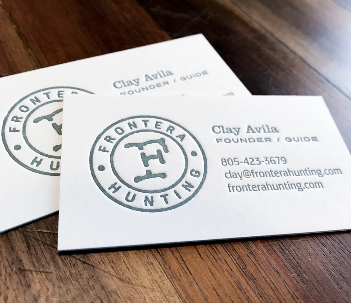 Frontra Hunting business cards