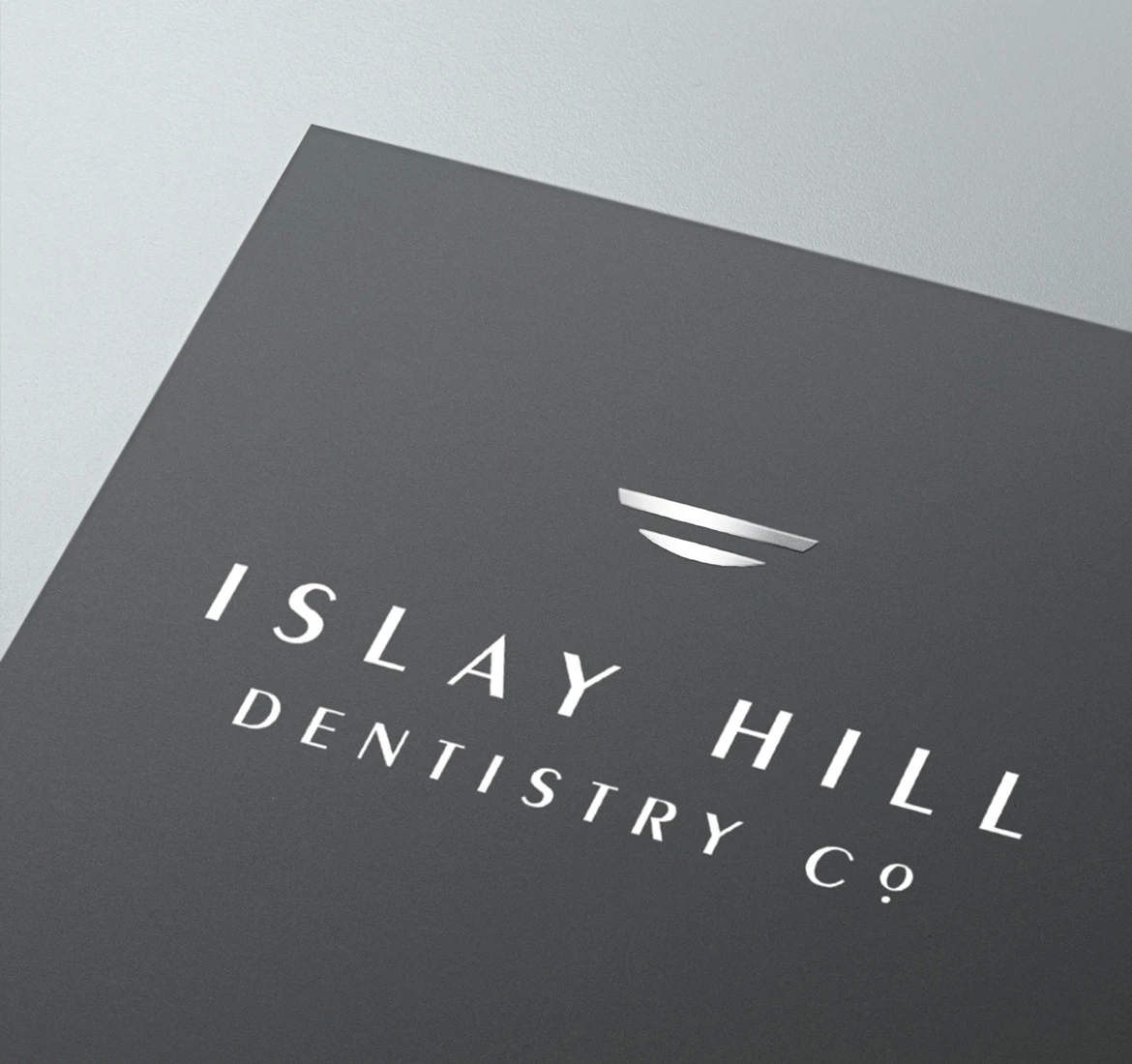 Islay HIll Dentistry Company business cards close-up