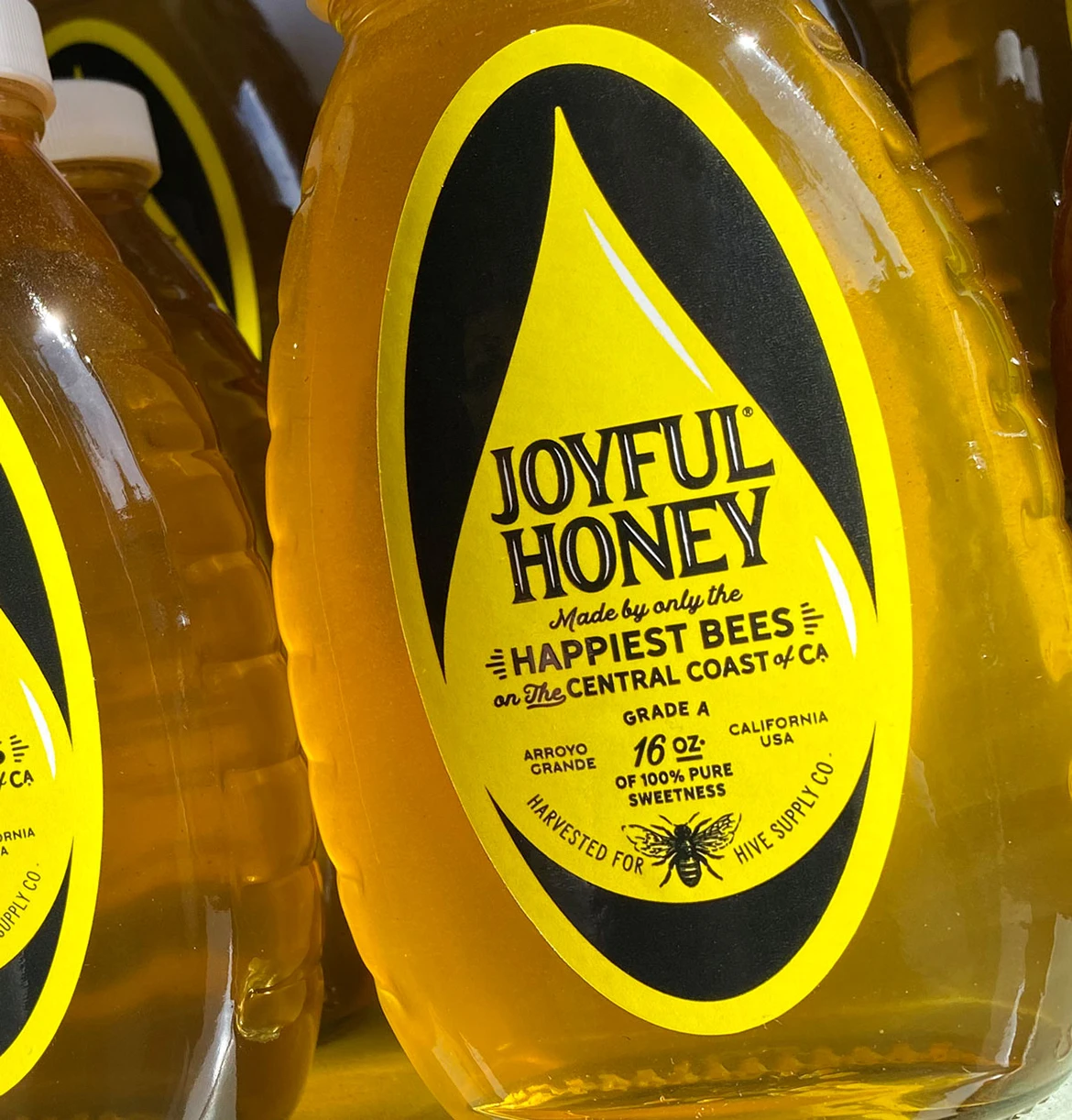 Joyful Honey Jar label closeup