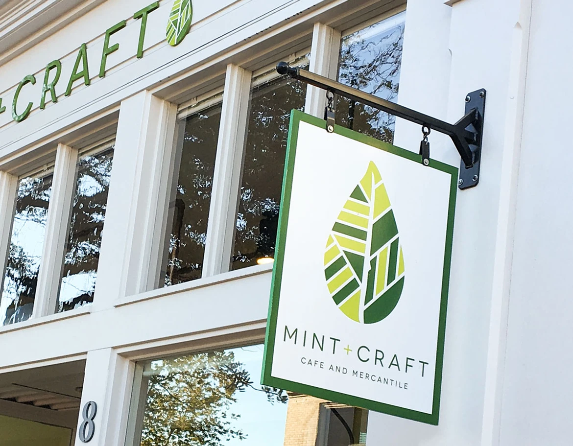 Mint and Craft exterior sign